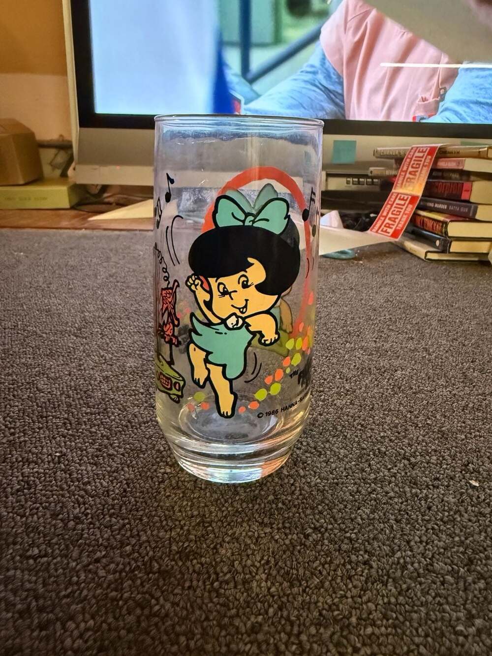 Pizza Hut The Flintstone Kids Betty Glass Tumbler 1986